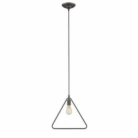 FEELTHEGLOW Ironclad Industrial-Style 1 Light Rubbed Bronze Ceiling Mini Pendant - 15 in. FE2542699